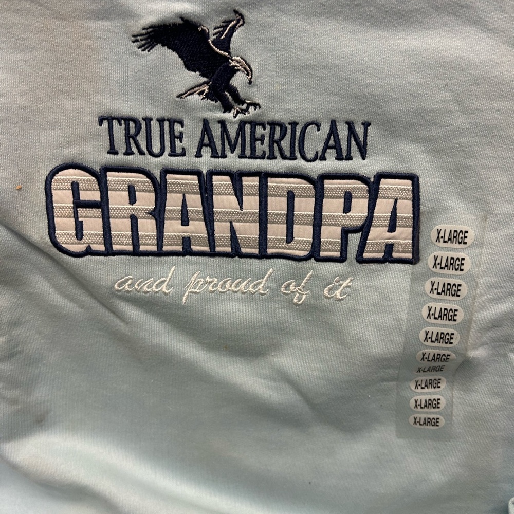 True American Grandpa Sweatshirt - Blue and White